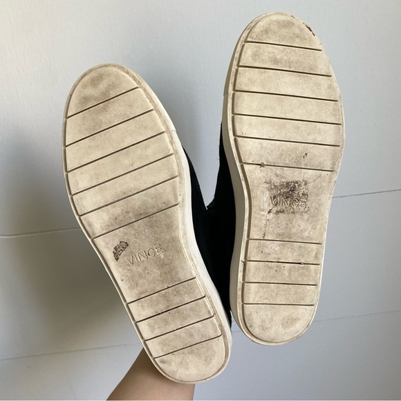 Vince Newlyn Slip On Suede Sneaker Chelsea boots Size 7.5 Black - Picture 4 of 10